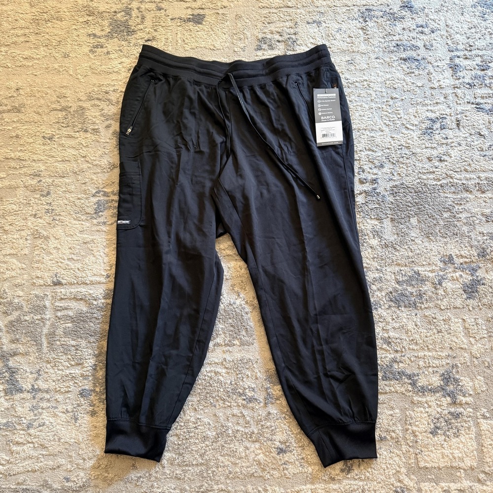Grey's Anatomy Pants Womens 3XL Black Scrub Jogger Drawstring Pockets Cuffed